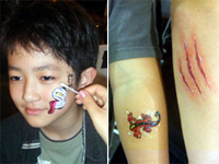 もののけフェイスペイントや/ナムコ・ナンジャタウンでのフェイスペインティング