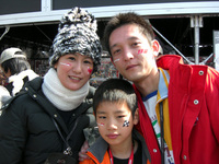 SUPER GT 第1戦　ADVANブース/鈴鹿サーキットでのフェイスペインティング