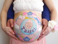 マタニティペイント「こうのとり」